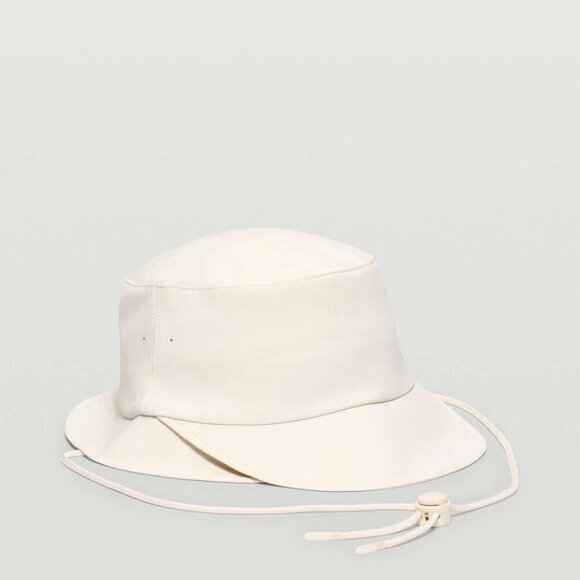 Lululemon Wide-Brim Bucket Hat with Strap, White Opal, XS/S, NWT